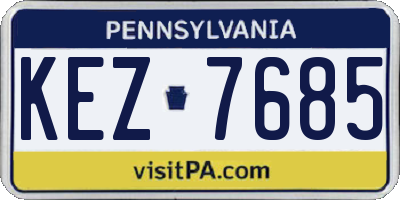 PA license plate KEZ7685