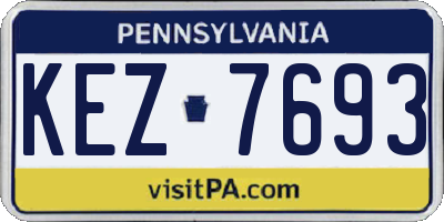 PA license plate KEZ7693