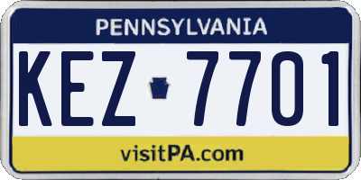 PA license plate KEZ7701