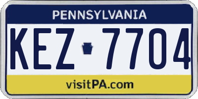 PA license plate KEZ7704