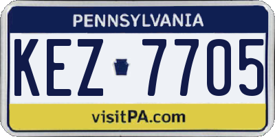 PA license plate KEZ7705