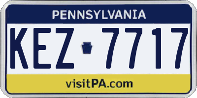 PA license plate KEZ7717