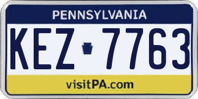 PA license plate KEZ7763