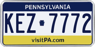 PA license plate KEZ7772
