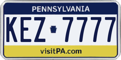 PA license plate KEZ7777