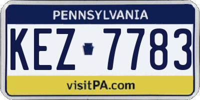 PA license plate KEZ7783