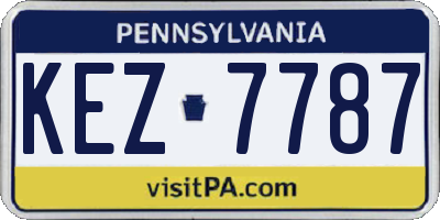 PA license plate KEZ7787