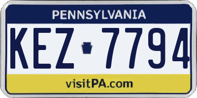 PA license plate KEZ7794