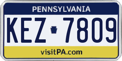 PA license plate KEZ7809