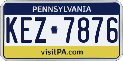 PA license plate KEZ7876