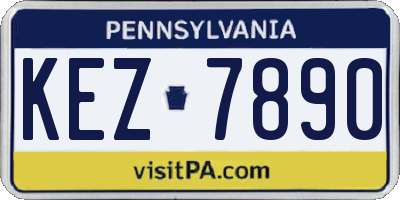PA license plate KEZ7890