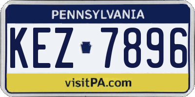 PA license plate KEZ7896