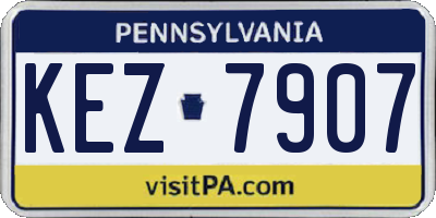 PA license plate KEZ7907