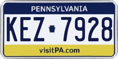 PA license plate KEZ7928