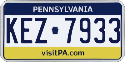 PA license plate KEZ7933