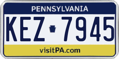 PA license plate KEZ7945