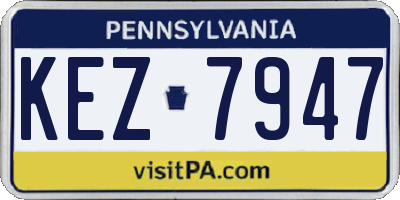 PA license plate KEZ7947