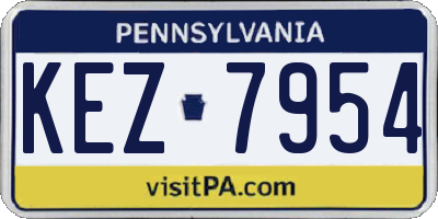 PA license plate KEZ7954