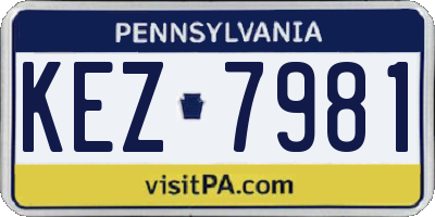 PA license plate KEZ7981