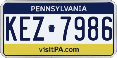 PA license plate KEZ7986