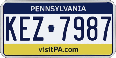PA license plate KEZ7987