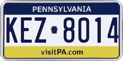 PA license plate KEZ8014