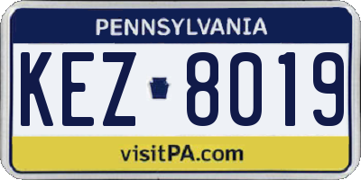 PA license plate KEZ8019