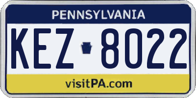 PA license plate KEZ8022