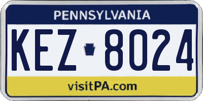 PA license plate KEZ8024