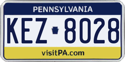 PA license plate KEZ8028