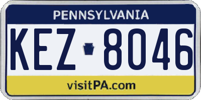 PA license plate KEZ8046