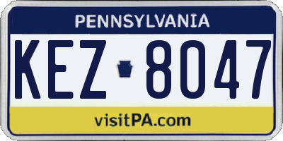 PA license plate KEZ8047