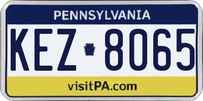 PA license plate KEZ8065