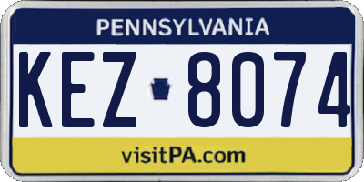 PA license plate KEZ8074