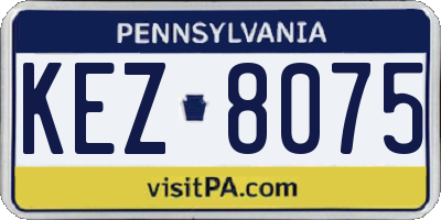 PA license plate KEZ8075