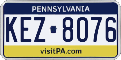 PA license plate KEZ8076