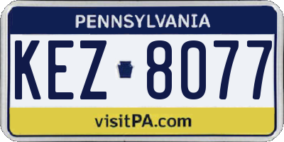 PA license plate KEZ8077
