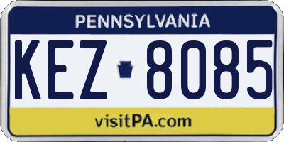 PA license plate KEZ8085