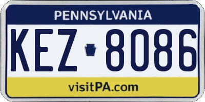 PA license plate KEZ8086