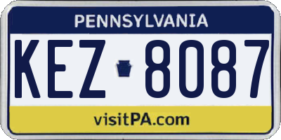 PA license plate KEZ8087