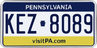 PA license plate KEZ8089