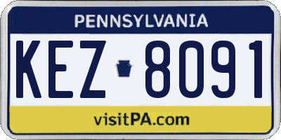 PA license plate KEZ8091