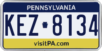 PA license plate KEZ8134