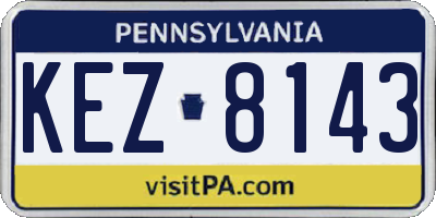 PA license plate KEZ8143