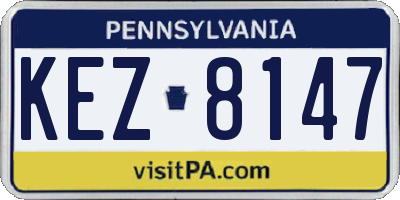 PA license plate KEZ8147