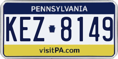 PA license plate KEZ8149
