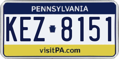 PA license plate KEZ8151