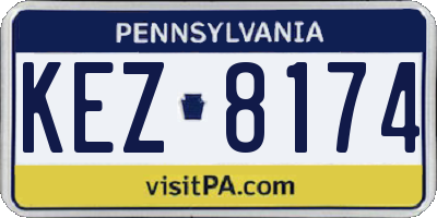 PA license plate KEZ8174