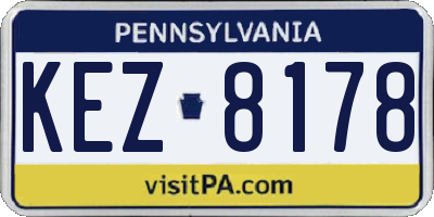 PA license plate KEZ8178