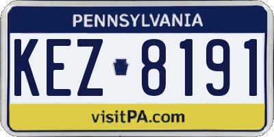 PA license plate KEZ8191